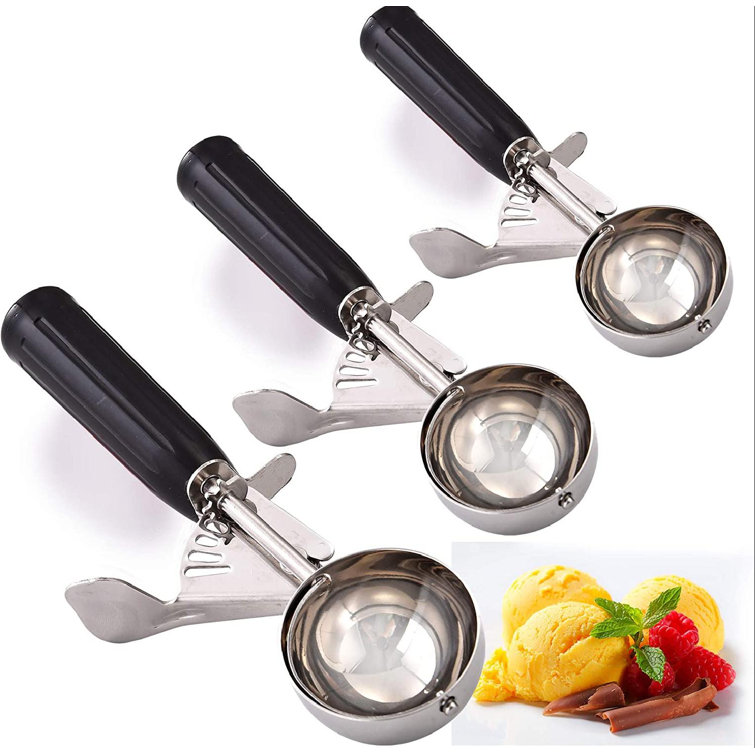 HaoxueTech Ice Cream Scoop Cookie Scoop Set Of 3, 18/8 Stainless Steel